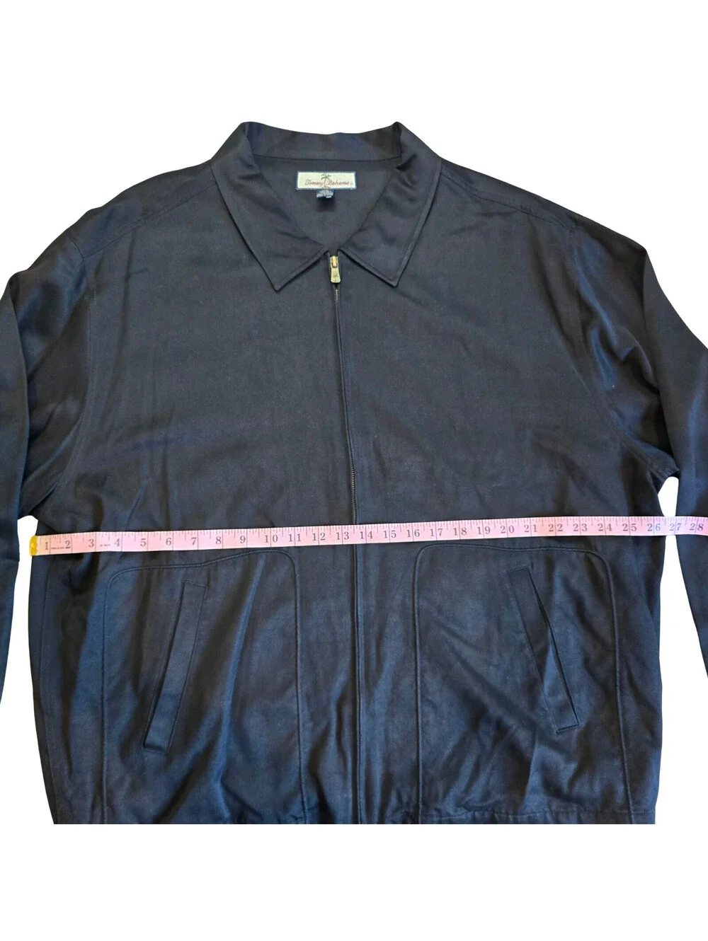 Tommy Bahama Jacket 100% Silk |  Men's XXL |   Full Zip Lightweight, Black